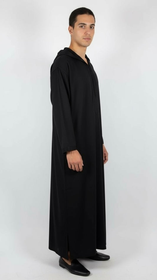 Djellaba Schwarz Premium