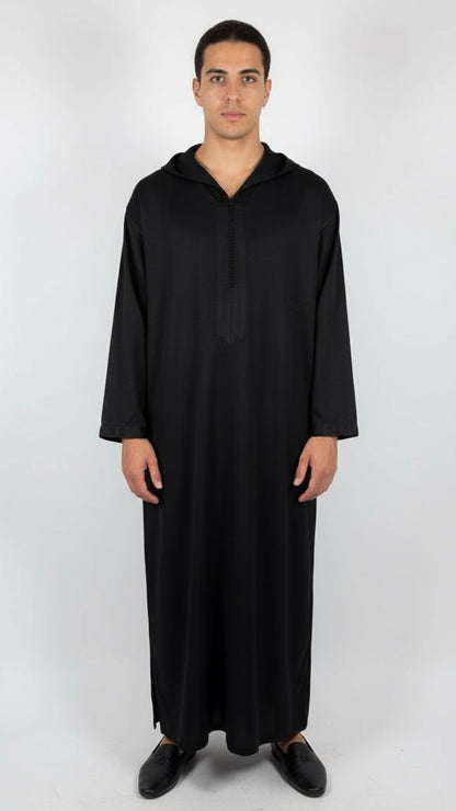 Djellaba Schwarz Premium
