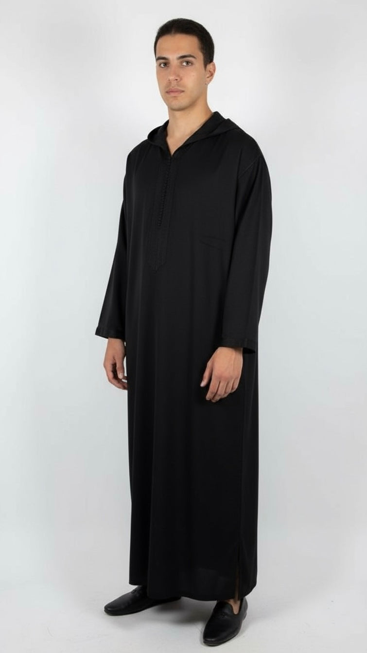 Djellaba Schwarz Premium