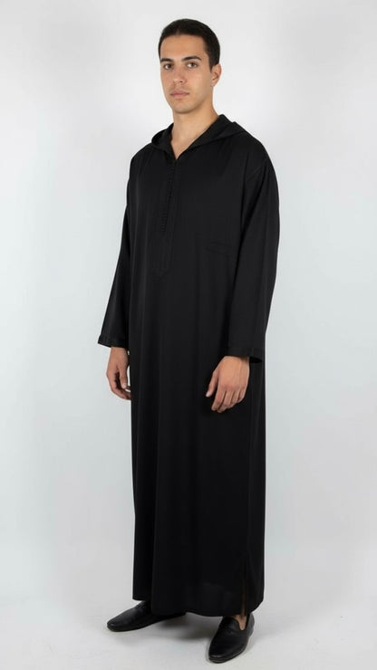 Djellaba Schwarz Premium