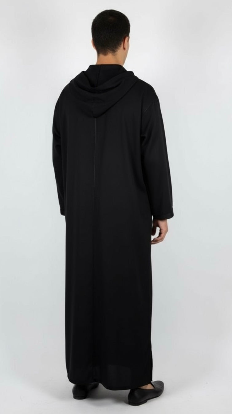 Djellaba Schwarz Premium